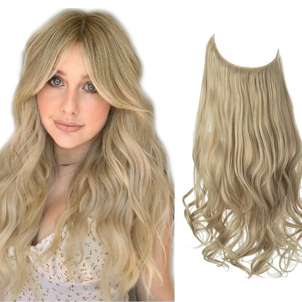 - 22” fish line band halo hair extension